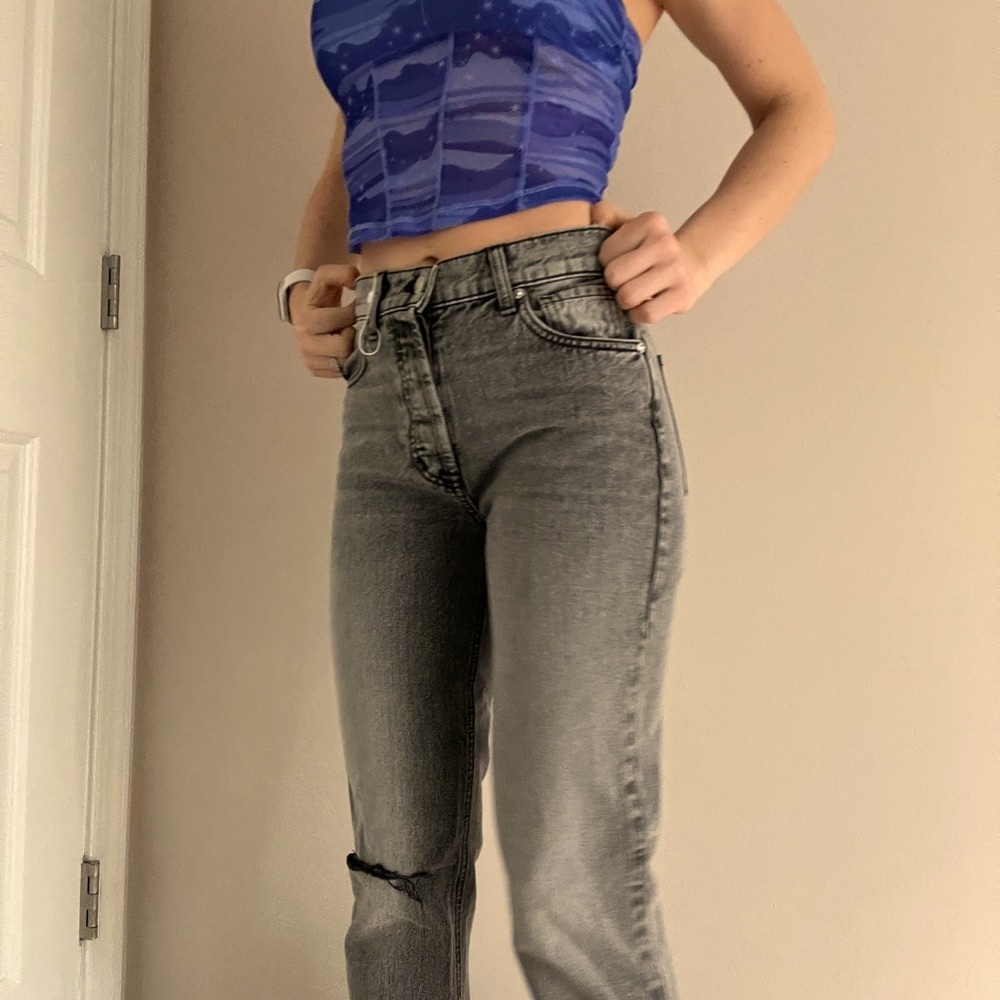 Revice distressed acid wash jeans